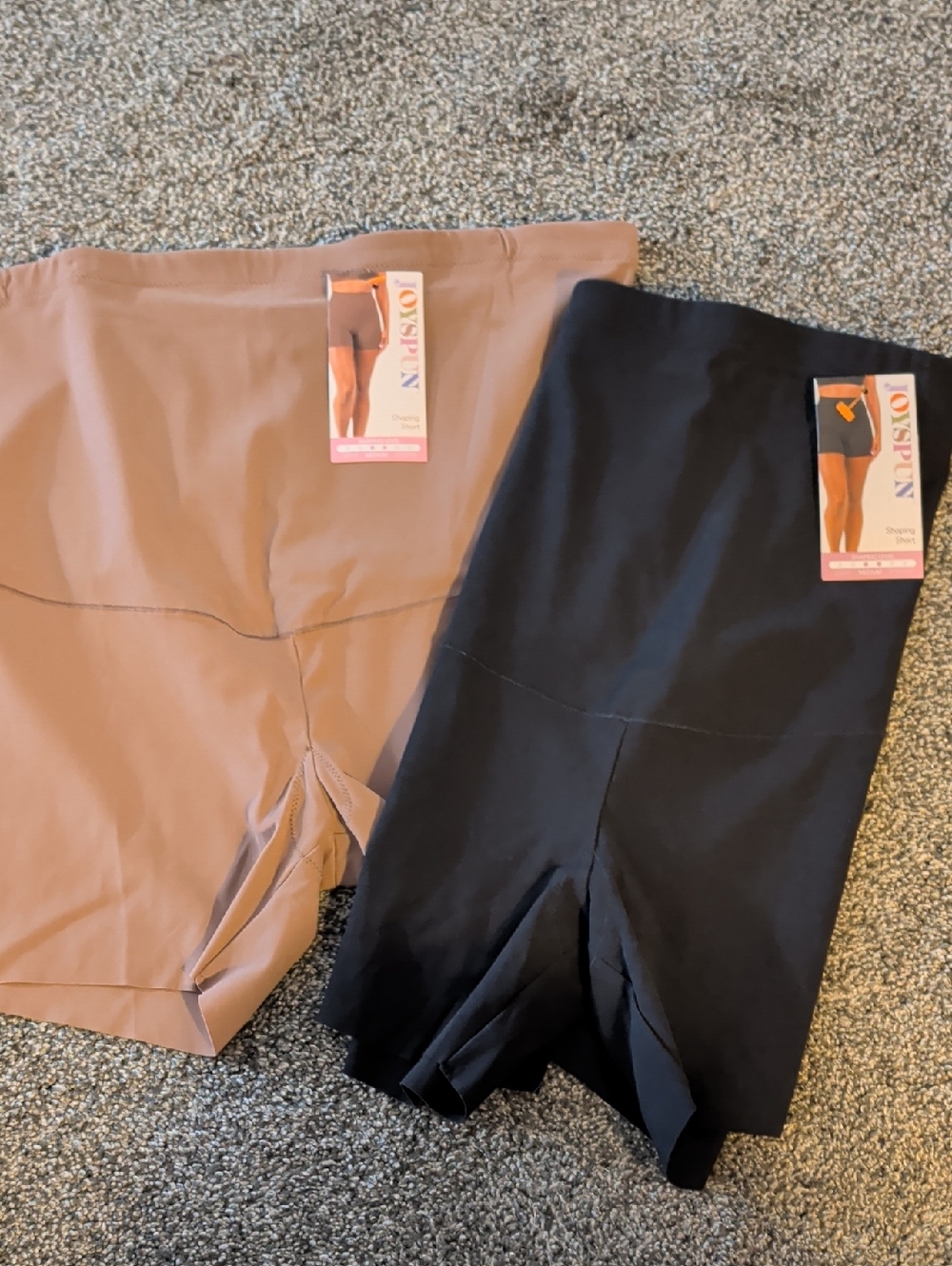 JOYSUN Seamless High-Waist Shaping Shorts in Black and Brown